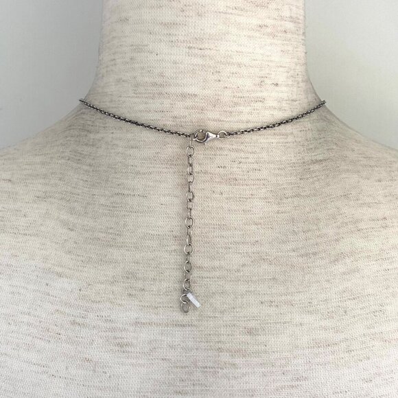 Sterling Silver 925 MOP Marcasite Sea Life Shell Panel Necklace & Earring Set - Picture 5 of 16